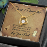 Dear Daughter Forever Love Necklace Message Card