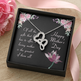 To My Mom Double Hearts Necklace Message Card