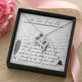 To The Love Of My Life Double Hearts Necklace Message Card