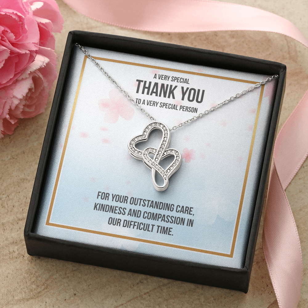 To A Very Special Person Double Hearts Necklace Message Card