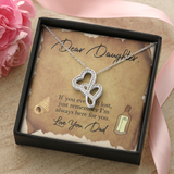 Dear Daughter Double Hearts Necklace Message Card
