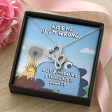 Kiss Me If I'm Wrong Double Hearts Necklace Message Card