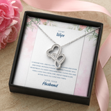 To My Wife Double Hearts Necklace Message Card