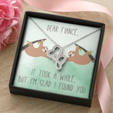 Dear Fiancé Double Hearts Necklace Message Card