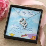 To My Wife Double Hearts Necklace Message Card