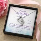 To My Love Double Hearts Necklace Message Card