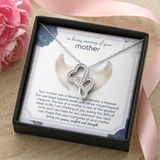 In Loving Memory Of Your Mother Double Hearts Necklace Message Card
