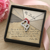 My Darling Double Hearts Necklace Message Card