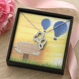 Wanderlust Double Hearts Necklace Message Card