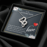 To My Future Wife Double Hearts Necklace Message Card
