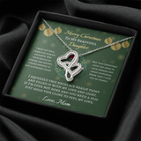 Merry Christmas Double Hearts Necklace Message Card