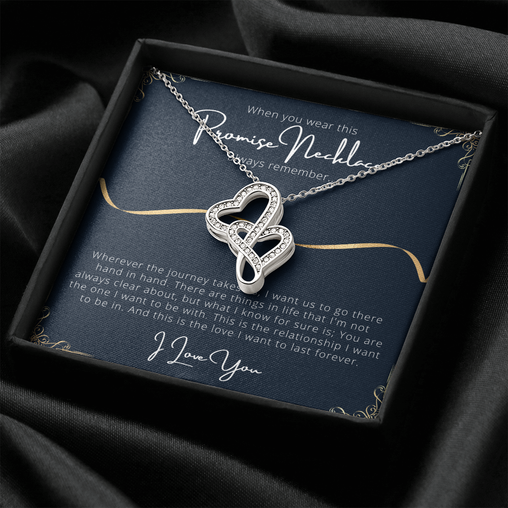 Promise Double Hearts Necklace Message Card