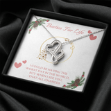 Besties Double Hearts Necklace Message Card
