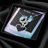 Mommy-To-Be Double Hearts Necklace Message Card