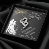 To My Future Wife Double Hearts Necklace Message Card