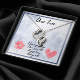 Dear Love Double Hearts Necklace Message Card
