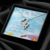 To My Wife Double Hearts Necklace Message Card