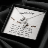 My Love Double Hearts Necklace Message Card