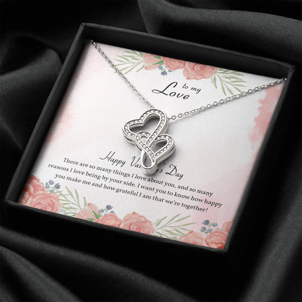 To My Love Double Hearts Necklace Message Card