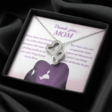 Thank You Mom Double Hearts Success Necklace Message Card