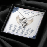 In Loving Memory Of Your Mother Double Hearts Necklace Message Card