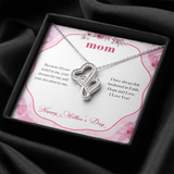 Mom Double Hearts Necklace Message Card