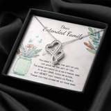 Dear Extended Family Double Hearts Necklace Message Card