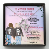 To My Soul Sister Double Hearts Necklace Message Card
