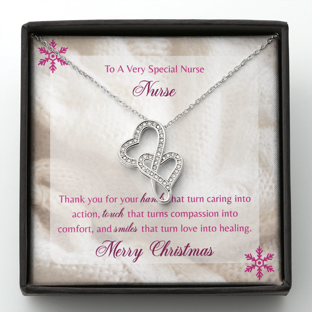 To A Very Special Nurse Double Hearts Message Card
