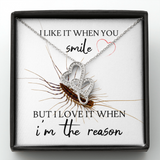 I Like It When You Smile Double Hearts Necklace Message Card