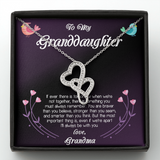 To My Granddaughter Double Hearts Necklace Message Card