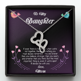 To My Daughter Double Hearts Necklace Message Card