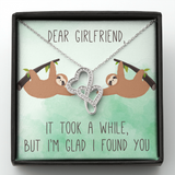 Dear Girlfriend Double Hearts Necklace Message Card
