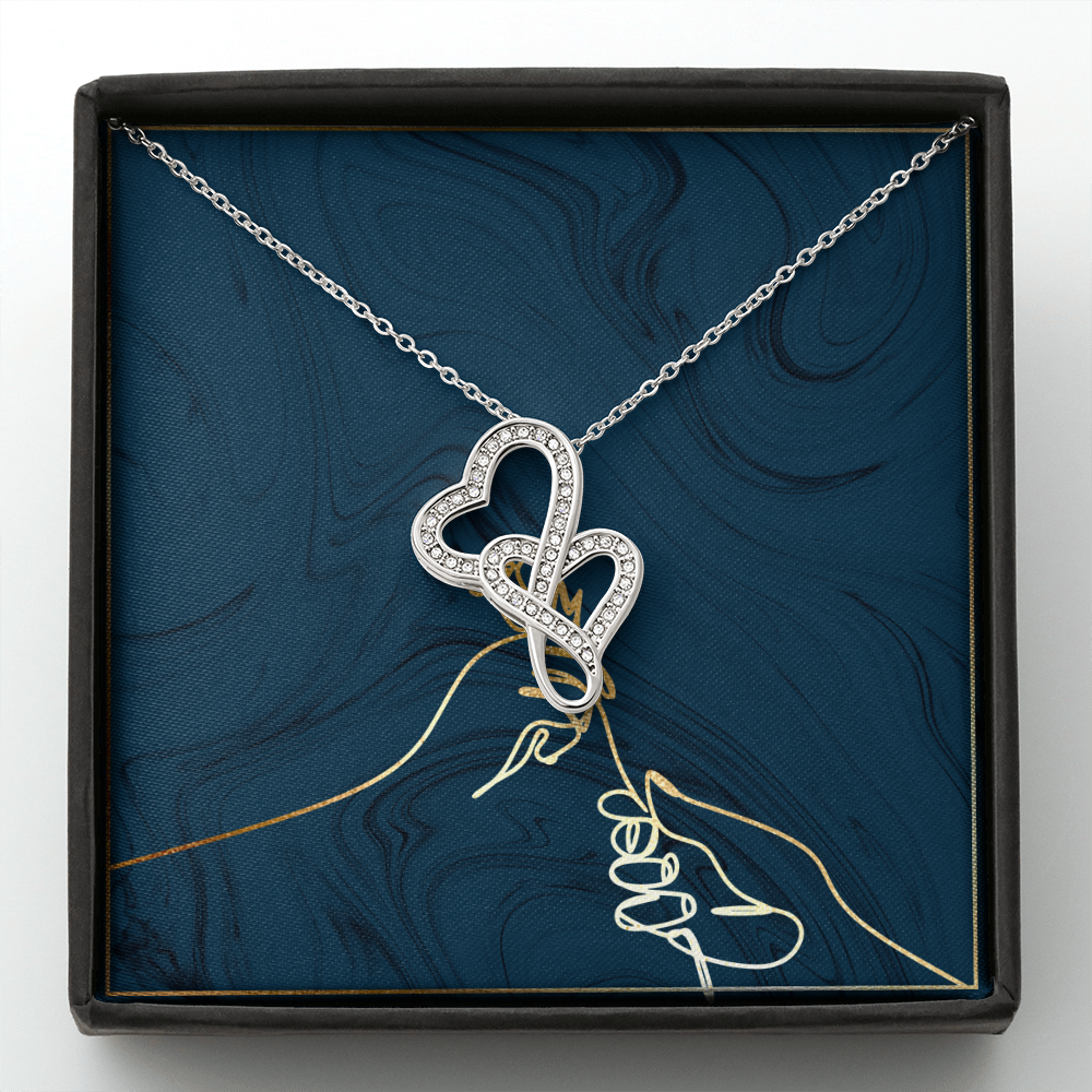 Eternal Double Hearts Necklace Message Card