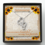The Love Of My Life Double Hearts Necklace Message Card