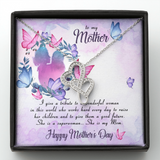 To My Mother Double Hearts Necklace Message Card