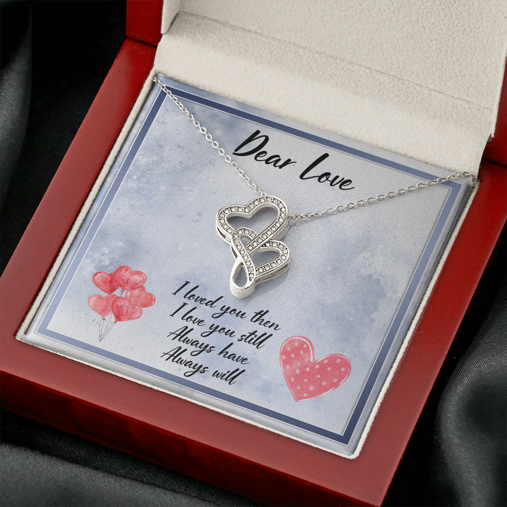 Dear Love Double Hearts Necklace Message Card
