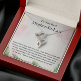 To The Best Mother-In-Law Double Hearts Necklace Message Card