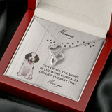 Dog Mommy Double Hearts Necklace Message Card
