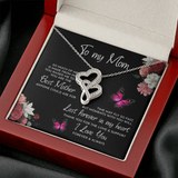 To My Mom Double Heart Necklace Message Card