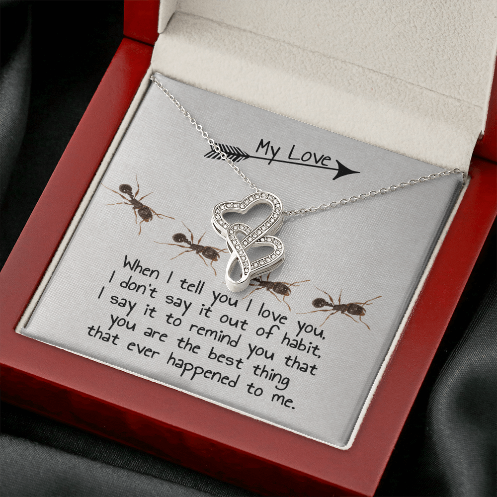 My Love Double Hearts Necklace Message Card