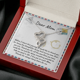 Dear Mom Double Hearts Necklace Message Card
