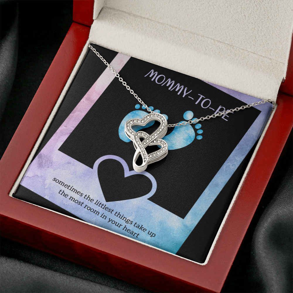 Mommy-To-Be Double Hearts Necklace Message Card