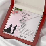 To My Beautiful Fiancé Double Hearts Necklace Message Card