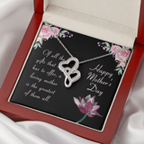 To My Mom Double Hearts Necklace Message Card
