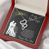 To My Future Wife Double Hearts Necklace Message Card