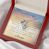 A Nurses Prayer Double Hearts Necklace Set Message Card