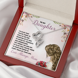 To My Daughter Double Hearts Necklace Message Card