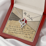 My Darling Double Hearts Necklace Message Card
