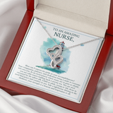 To An Amazing Nurse Double Hearts Necklace Message Card